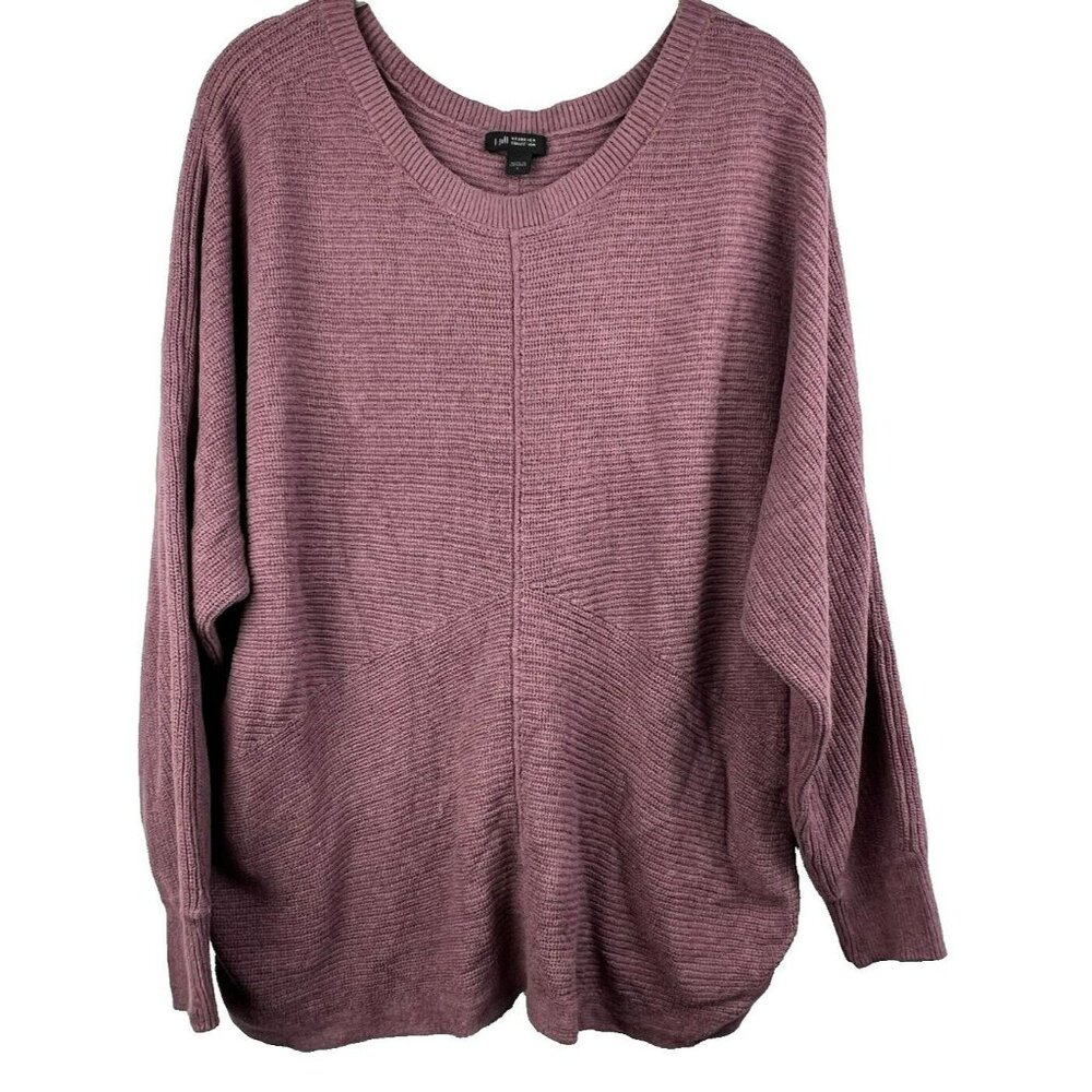 J Jill Wearever Pink Pullover Sweater Relaxed Crew Neck Boho Knit Size L 3694